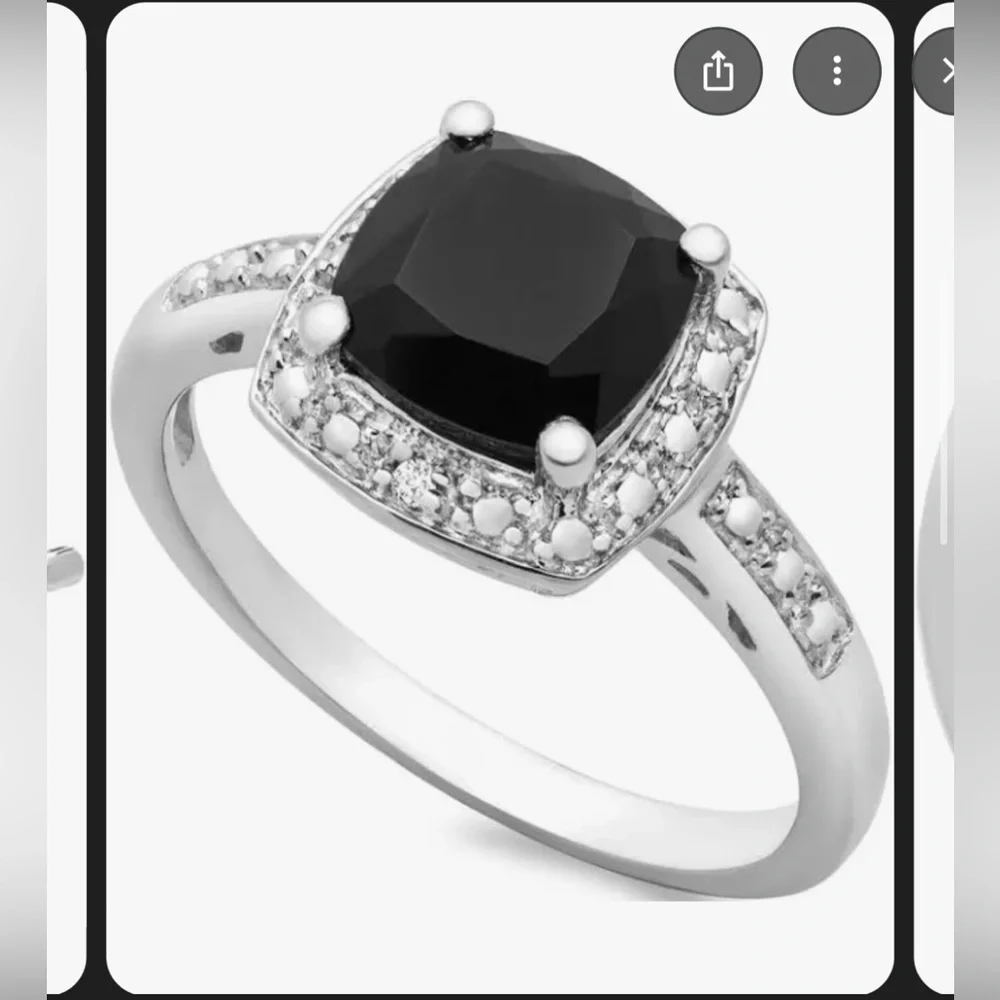 Onyx, Diamonds, and 925 Silver Jewelry Set - Picture 2 of 6